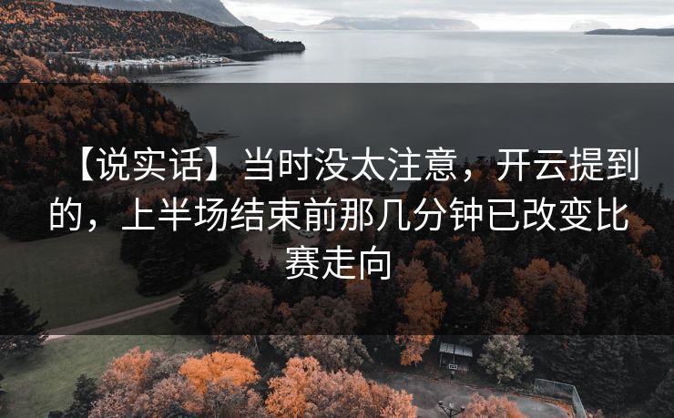 【说实话】当时没太注意，开云提到的，上半场结束前那几分钟已改变比赛走向